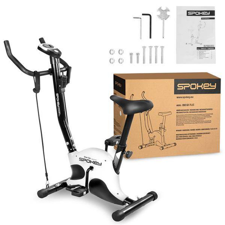 Spokey Rower mechaniczny ONEGO+ 926211 rowerek treningowy stacjonarny z linkami