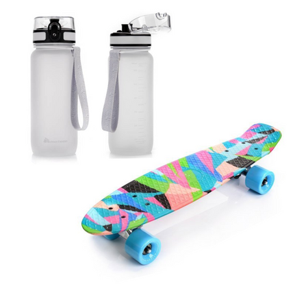 Deskorolka fiszka pennyboard deska fisz METEOR + BIDON SPORTOWY METEOR 650 ml biały