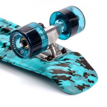 Deskorolka krótka fiszka pennyboard  METEOR blue/black + NIEBIESKI ROZM. M ZESTAW OCHRANIACZY NILS