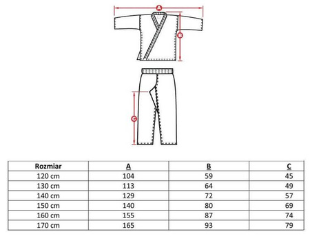 Kimono do karate dla dziecka + PAS Gratis 120 cm