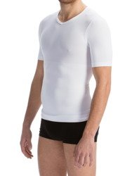 Art.419B Męska koszulka wyszczuplająca i modelująca z krótkim rękawem z chłodzącym włóknem BIAŁY L