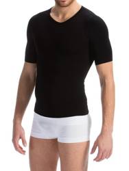 Art.419B Męska koszulka wyszczuplająca i modelująca z krótkim rękawem z chłodzącym włóknem CZARNY L